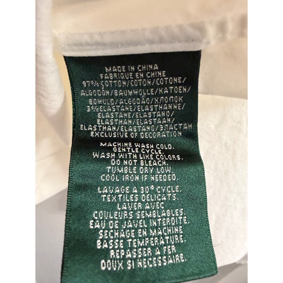 Lauren Ralph Lauren Womens XL White Crest Embroidered Button Down Shirt Blouse - Picture 6 of 6